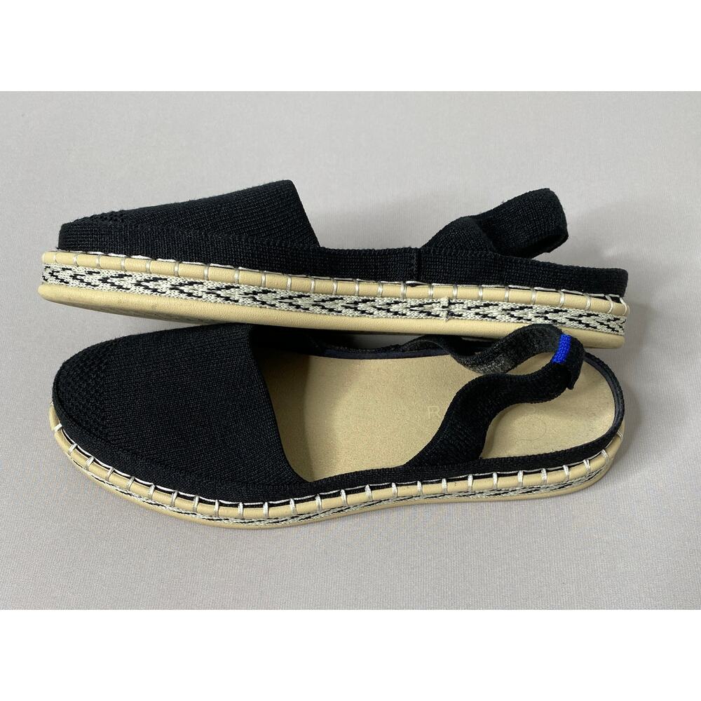 Rothy's The D'Orsay Black Espadrilles w/Removable Ties Women's 7.5 - Picture 3 of 8